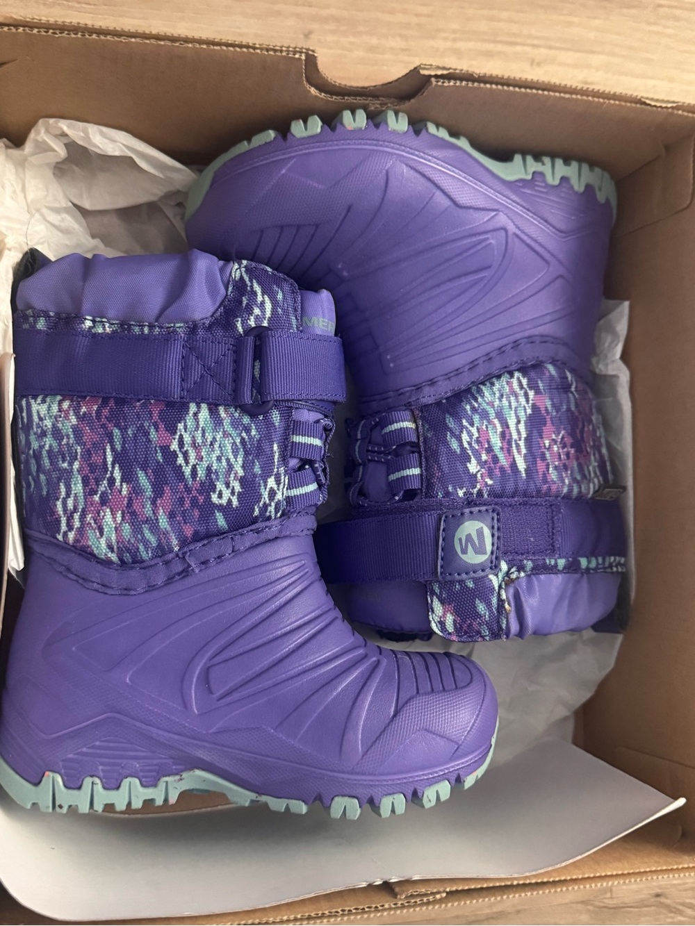 Merrell Kids Purple & Teal Patterned Winter Boots